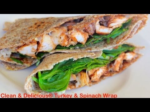 BBQ Turkey and Spinach Wrap Recipe - Clean & Delicious® - UCj0V0aG4LcdHmdPJ7aTtSCQ