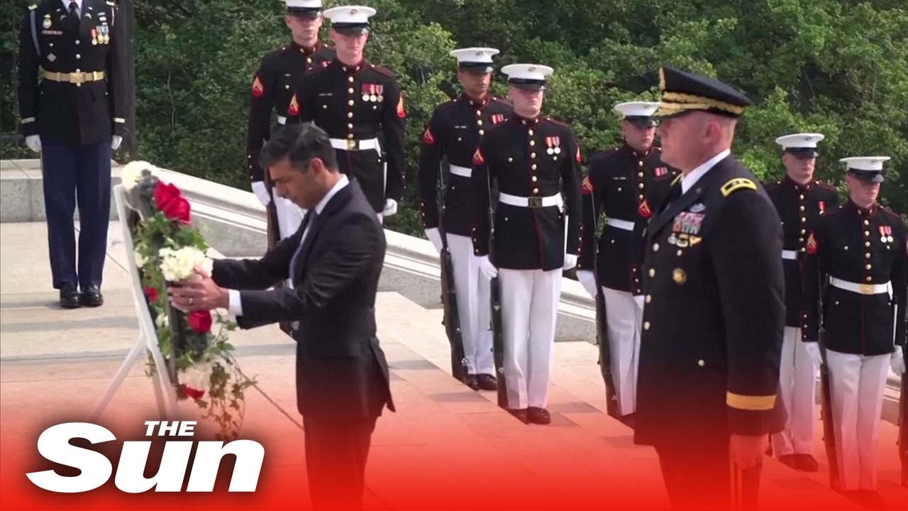 British Prime Minister Sunak lays wreath in Arlington National Cemetery