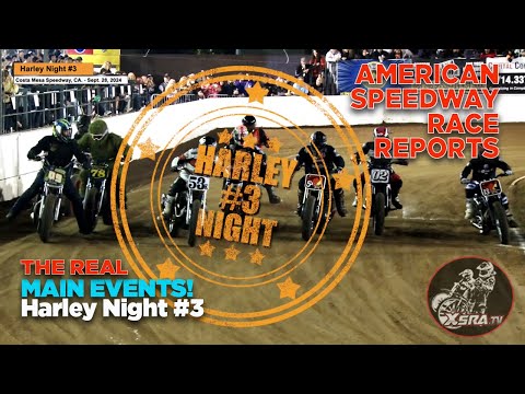 The REAL Harley Night MAIN EVENTS! Costa Mesa Speedway! #harleyrace #crash #burnout - dirt track racing video image