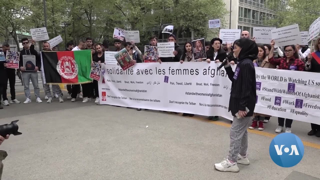 Afghans Protest in Paris During UN Conference in Doha, Qatar