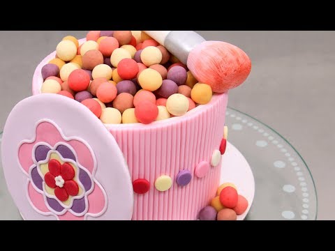 Cosmetics Makeup Brush Cake with Chocolate Pearls by Cakes StepbyStep - UCjA7GKp_yxbtw896DCpLHmQ