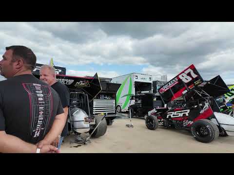 We take a walk through the Eldora Speedway pit area before the start of Thursday's Joker's Jackpot - dirt track racing video image