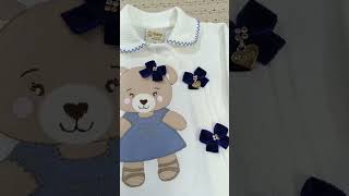 Saída Maternidade Bebe Menina Mila macacão e manta na cor off