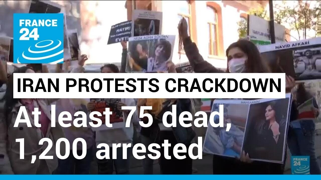 Iran protests: At least 75 dead, more than 1,200 arrested (rights groups) • FRANCE 24 English