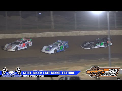 Steel Block Late Model Series Feature - Atomic Speedway 8/5/23 - dirt track racing video image