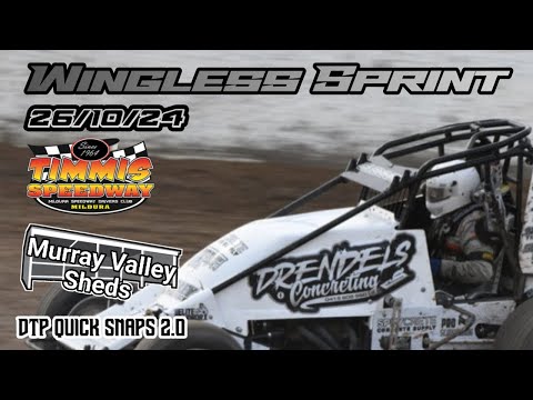 Wingless Sprints Timmis Speedway Mildura 26/10/24 - dirt track racing video image