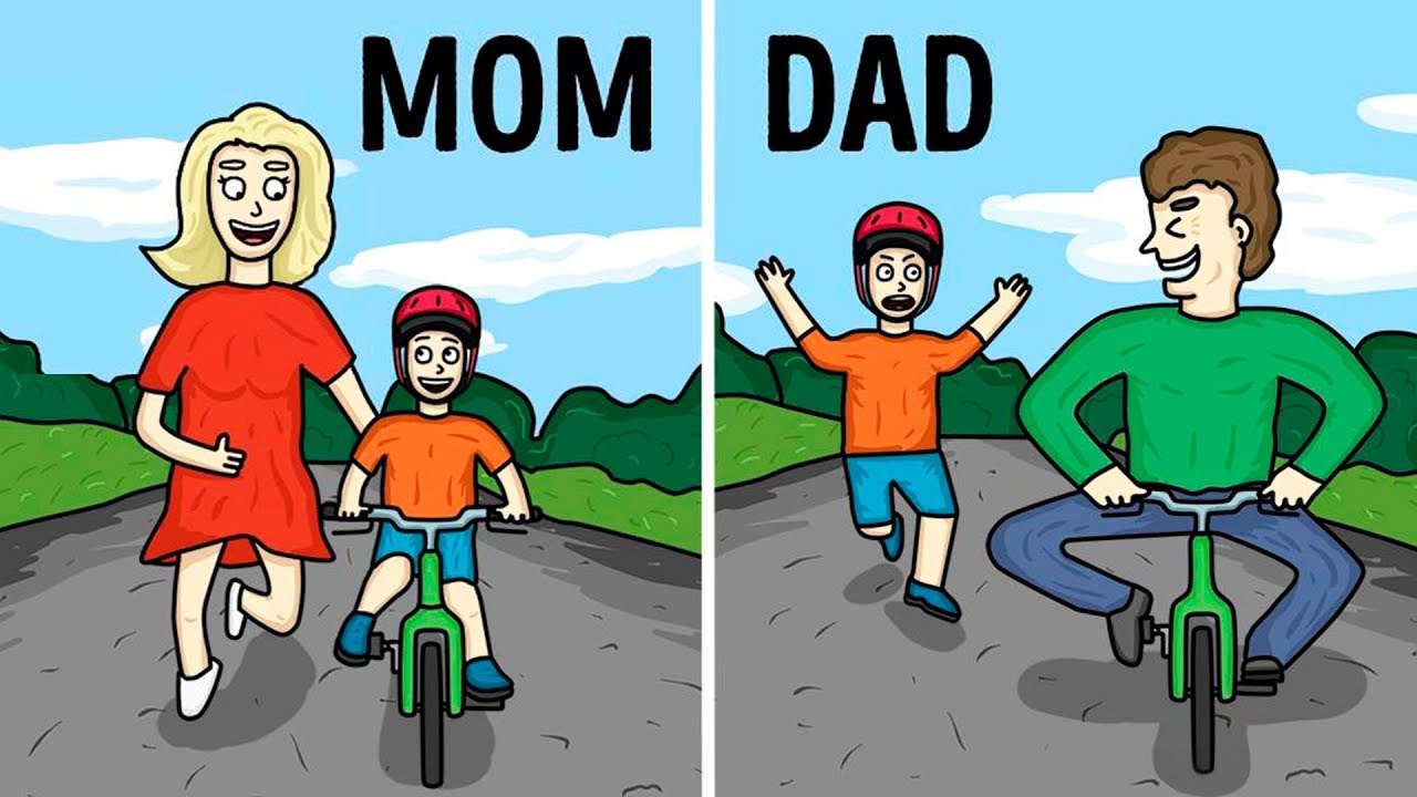 Каково быть отцом. Быть папой огромное счастье быть. Mom vs dad Bike.