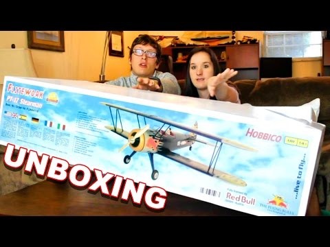 Flitework Red Bull PT-17 Stearman RC Biplane Unboxing - TheRcSaylors - UCYWhRC3xtD_acDIZdr53huA