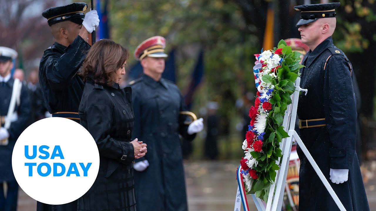 Kamala Harris marks Veterans Day at Arlington National Cemetery | USA TODAY