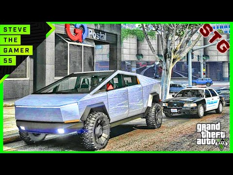 GTA 5 REAL LIFE MOD #712 - LET'S GO TO WORK!!!(GTA 5 REAL LIFE MODS) TESLA CYBERTRUCK - UCbItyvYa6cqvqtwlU2E9-wA