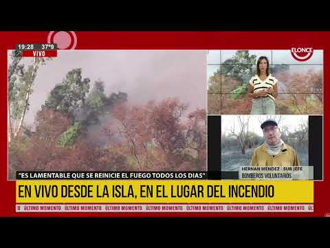 Incendio en la Isla Puente  El sector que se quema es un monte cerrado