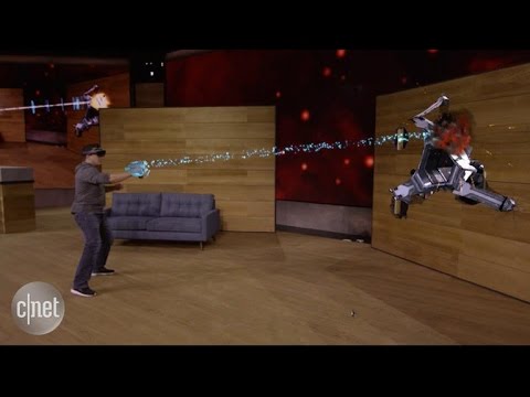 CNET News - Microsoft demos wearable holograms on HoloLens - UCOmcA3f_RrH6b9NmcNa4tdg