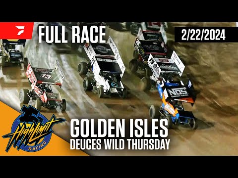 FULL RACE: High Limit Racing at Golden Isles Speedway 2/22/2024 - dirt track racing video image