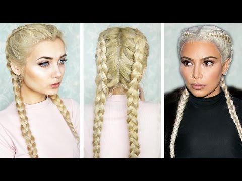 How To: Double Dutch Braid || Kim K Inspired - UCBKFH7bU2ebvO68FtuGjyyw