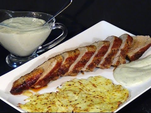 Receta Solomillo de cerdo con salsa Roquefort y Rosti de patatas - Recetas de cocina - UC5ONfXPjWgqElh0NZaRJ1tg