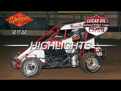 12.17.22 Lucas Oil POWRi National Midget League Knepper 55 Highlights - dirt track racing video image