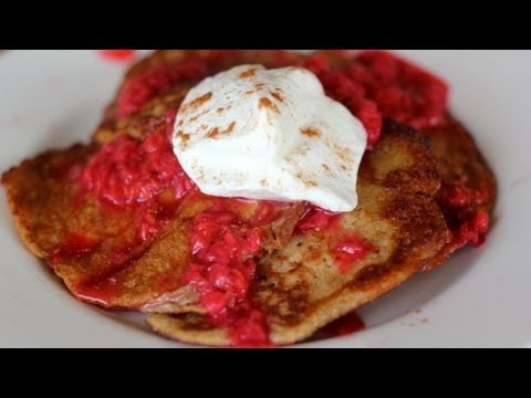 Gluten Free Almond Pancakes With Raspberry Sauce - Recipe - UCj0V0aG4LcdHmdPJ7aTtSCQ
