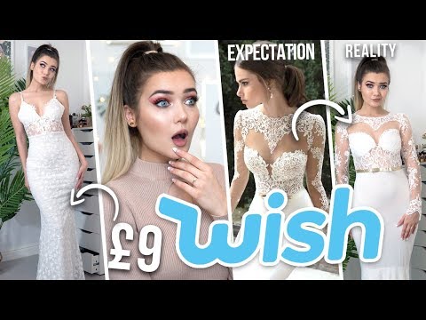 TRYING ON WEDDING DRESSES FROM WISH! UNDER $20!!! - UCBKFH7bU2ebvO68FtuGjyyw