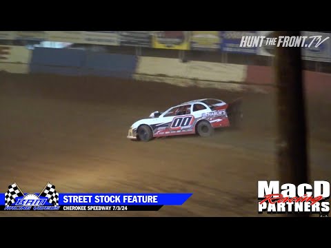 Street Stock Feature - Cherokee Speedway 7/3/24 - dirt track racing video image