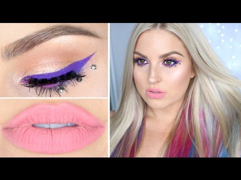 Colorful Festival Hair & Makeup! ♡ DIY Pink, Purple & Blue Hair Extensions - UCMpOz2KEfkSdd5JeIJh_fxw