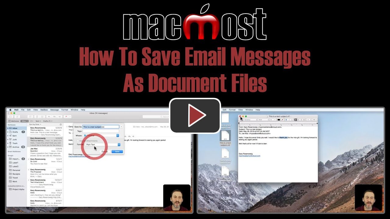 How To Save Email Messages As Document Files – MacMost