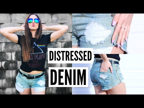 How To Distress Jeans! | DIY Distressed Denim Shorts - UCsWQWXOPongqZJM5D3B_oRQ