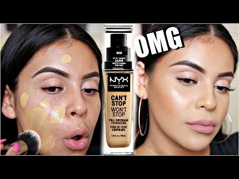 FIRST IMPRESSION: NYX CAN'T STOP WON'T STOP FOUNDATION + WEAR TEST! | JuicyJas - UCqTR5f7YkGro3cPv23SqcqQ