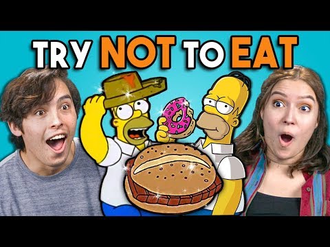 Try Not To Eat Challenge - Simpsons Food | People Vs. Food - UCHEf6T_gVq4tlW5i91ESiWg