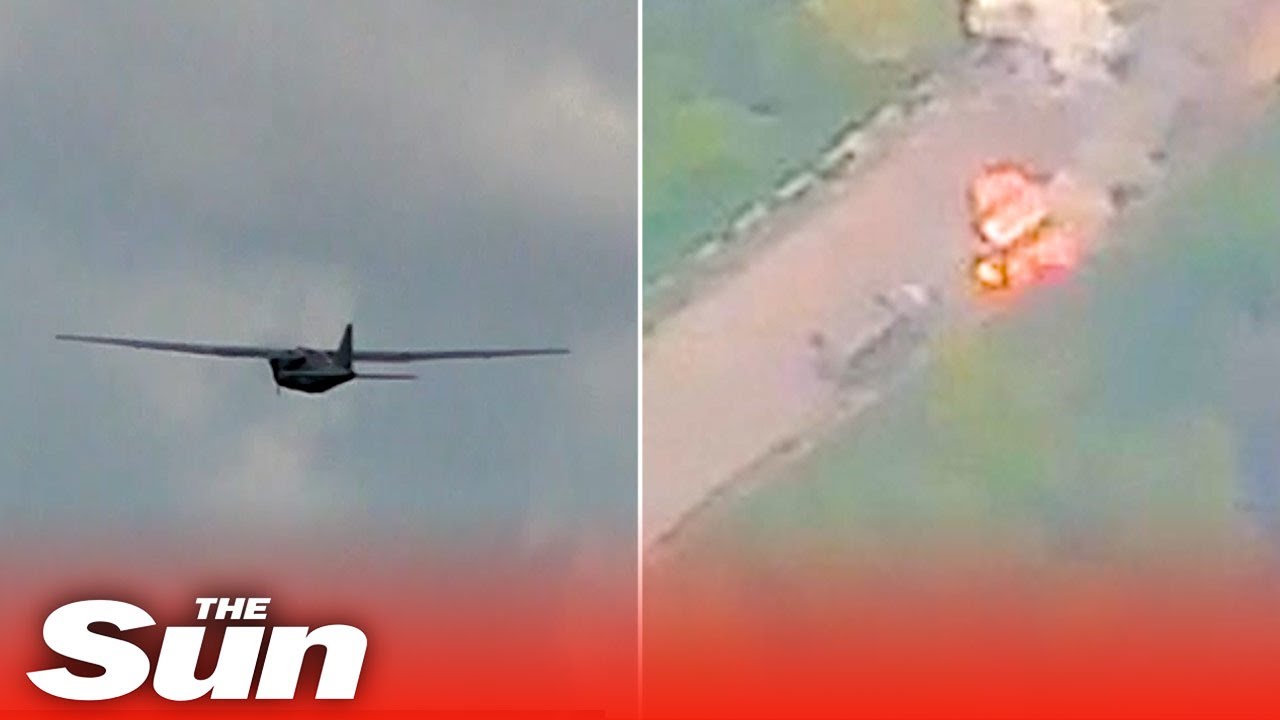 Russian forces blow up Ukrainian convoy using large Orlan drones