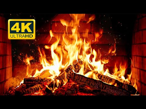 🔥 Cozy Fireplace 4K (12 HOURS). Fireplace with Crackling Fire Sounds. Crackling Fireplace 4K