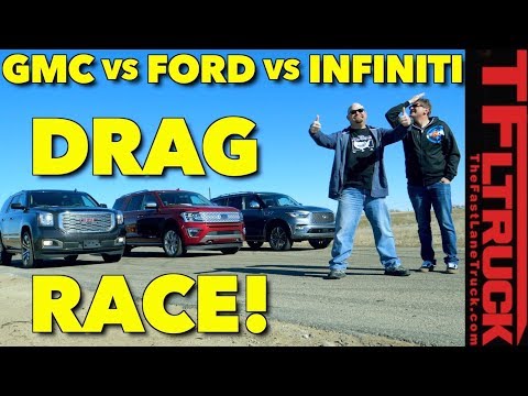 Not Even Close! 2018 Ford Expedition vs GMC Yukon vs Infiniti QX80 Drag Race - UCO-85LYfB61OP4SRAgpfncw