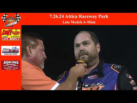 7.26.24 Attica Raceway Park Late Models A-Main - dirt track racing video image