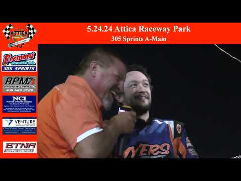 5.24.24 Attica Raceway Park 305 Sprints A-Main - dirt track racing video image