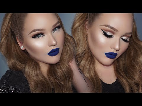 BLUE Lipstick + GLOWY Glam Cut-Crease Makeup - UCzTKskwIc_-a0cGvCXA848Q