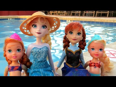 POOL ! Elsa and Anna toddlers - Barbie is the lifeguard - splash - UCQ00zWTLrgRQJUb8MHQg21A