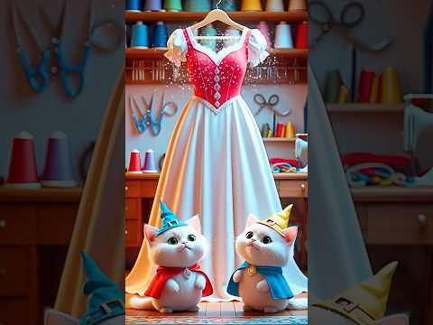 Wizard Kittens' Magic Creates a Gorgeous Dress #cats #shorts #animation