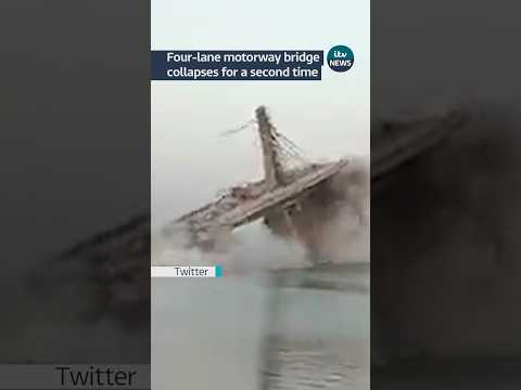 Motorway bridge collapses for a second time #itvnews #news #india