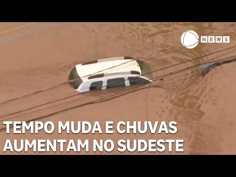 Tempo muda e chuvas aumentam na região Sudeste