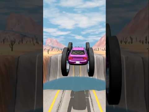 🚗💥 Big vs Small Cars & Giant Pit #40 - BeamNGdrive - BeamngMars-tk #shorts