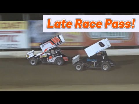 Tanner Holmes LATE RACE PASS Sprint Car Win At Coos Bay! (ISCS SPEEDWEEK) - dirt track racing video image