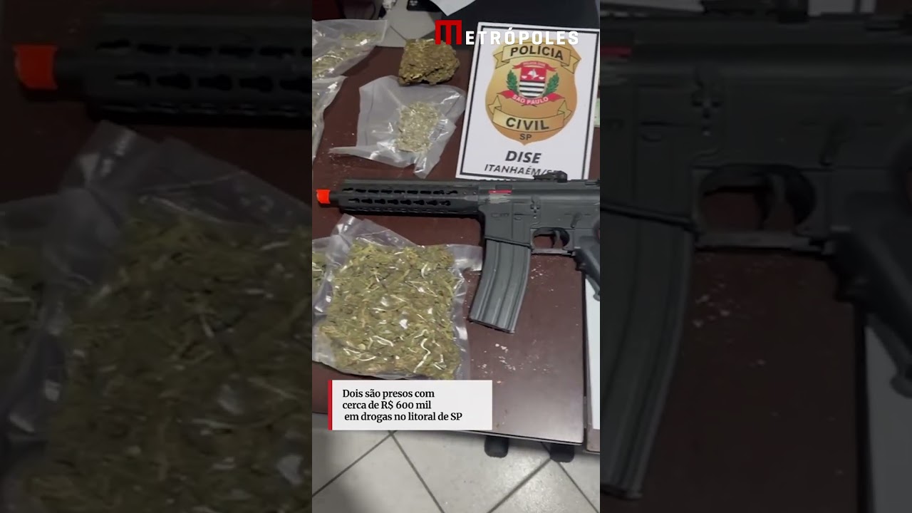 Dois são presos com cerca de R$ 600 mil em drogas no litoral de SP