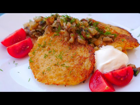 Как приготовить  Драники с грибами легко и быстро!