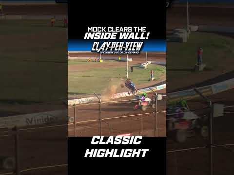 Classic Highlight | Mock Clears the Wall - dirt track racing video image