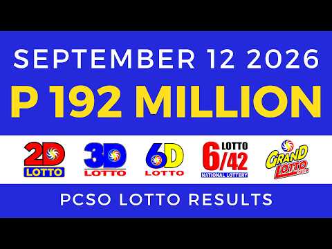 Lotto Result Today 9PM September 12 2026 PCSO