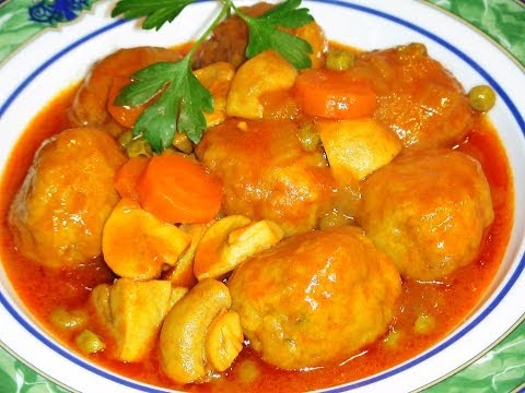 Receta Albóndigas en salsa de tomate a la jardinera - Recetas de cocina, tutorial - UC5ONfXPjWgqElh0NZaRJ1tg