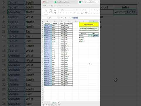 Learn SUMIF Function in Excel with Real Practice Set 🔥 | Excel Tips in 1 Minute