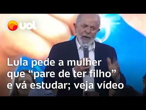 Lula diz a mulher que ela precisa 'parar de ter filho e estudar': 'Primeira coisa que tem que fazer'