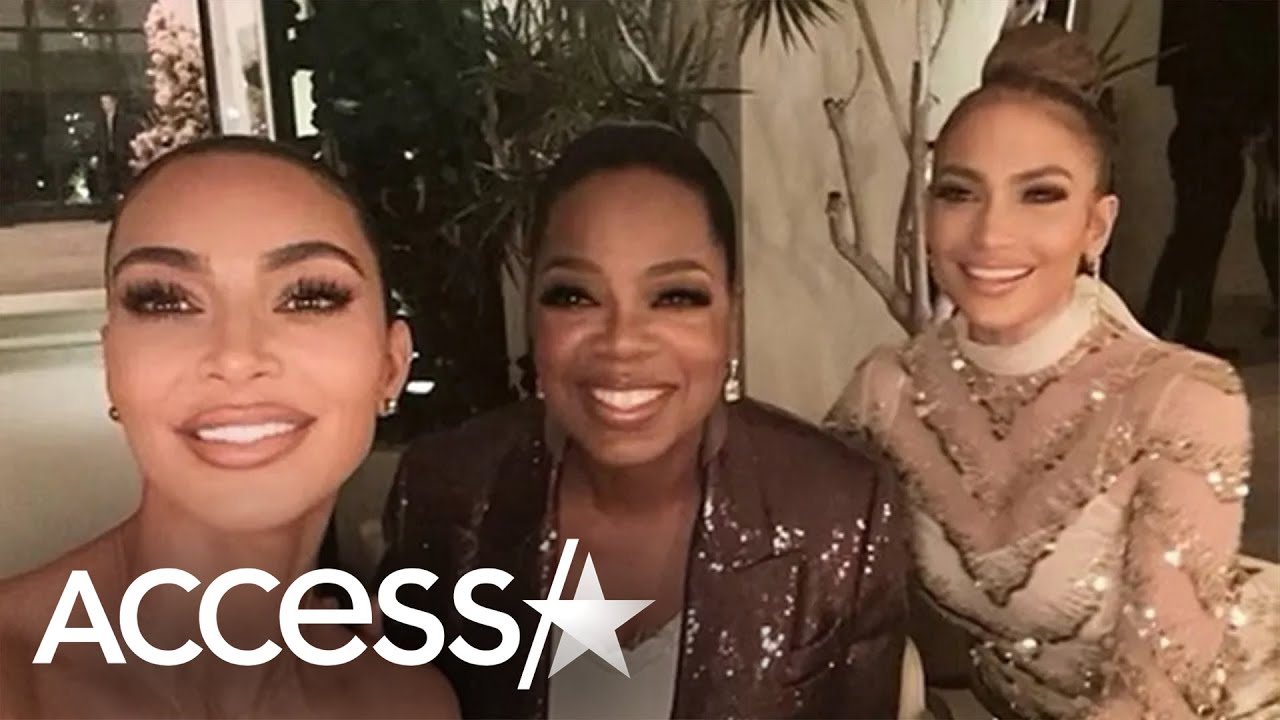 Kim Kardashian & Jennifer Lopez Snap Cute Selfies With Oprah At Celebrity-Packed Party