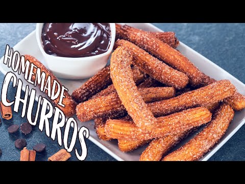 Homemade Eggless Churros with Chocolate Dipping Sauce