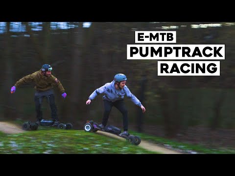 Racing Trampa Electric Mountainboards on a PumpTrack